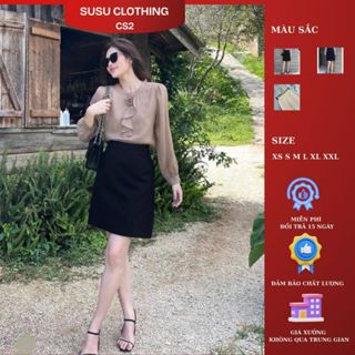  Chân Váy Chữ A Công Sở Có Túi Chéo 2 Bên Dài Tới Gối TC D50cm Susuclothing 