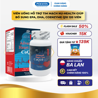 Viên uống hỗ trợ tim mạch Advanced Heart Care Nu-Health giúp bổ sung EPA DHA CoEnzyme Q10 cho cơ thể 120 viên 