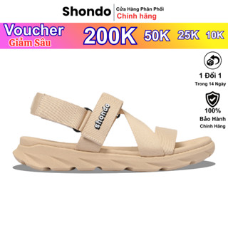 Giày SHONDO Sandal Nam Nữ F6 Sport Nhẹ Êm Đi Học Đi Làm Thời Trang Năng Động Màu Vàng Kem F6S5252 