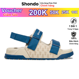  Sandals Shondo nam nữ Platy 2 be phối xanh dương PLA2323 