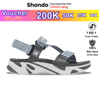  Giày Sandals Nam Nữ Shondo F8M Ver.2 Xăng Đen Nhẹ Êm Đi Choi Đi Học Trắng Xám F8M0222 