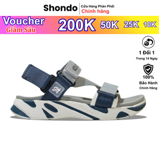  Giày sandals Shondo F8 xám xanh navy ver.2 F8M0323 