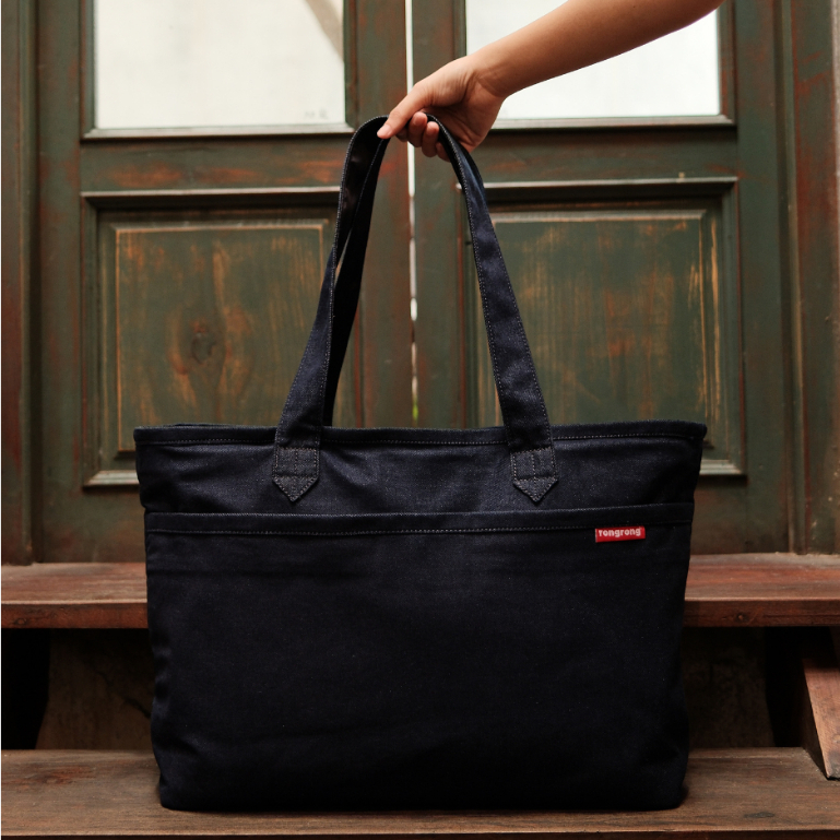 Wide Tote - Denim Indigo - Size Lớn