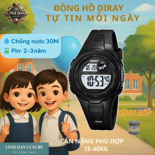 [DIRAY 2117L] Đồng Hồ Trẻ Em Chính Hãng | Điện Tử – Đèn LED – Chống Nước 30M | Cho Bé Trai, Bé Gái Mẫu Giáo & Học Sinh