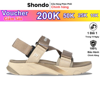  Giày sandals nam nữ Shondo F8 Ver.2 be phối nâu F8M2595 