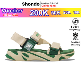  Giày sandals Shondo F8 be xanh rêu ver.2 F8M2424 