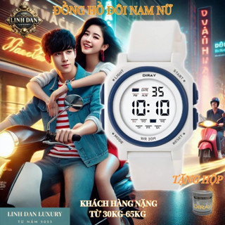 [DIRAY 2303G] Đồng Hồ Nam Nữ Gen Z | Điện Tử – Đèn LED – Chống Nước 30M | Thiết Kế Đồng Hồ Đôi Cá Tính