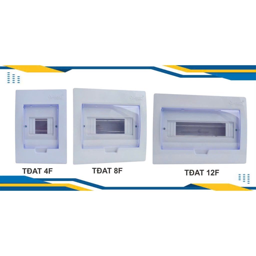 Hộp CB từ 4 đường đến 12 đường có nắp che dùng cho CB chống giật, CB 2P, CB tép, tủ điện gắn CB tốt