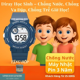 [DIRAY 8212L] Đồng Hồ Nam Nữ Điện Tử | Chống Nước 30M – Thể Thao Chính Hãng | Bé Trai Bé Gái Học Sinh Cấp 2, 3