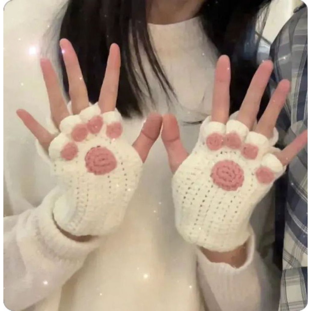 Bao tay bằng len giữ ấm tay dễ thương phong cách nhật bản hình chân mèo, thỏ miffy,...