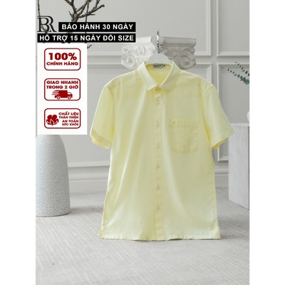 [Bigsize] Áo sơ mi BR tay ngắn C5, chất vải cotton mềm mịn thoáng mát, form regular- Bravery