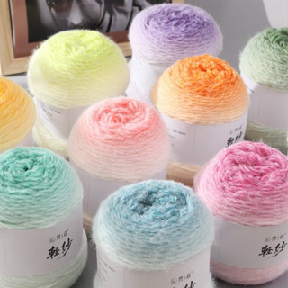   Hàng sẵn  Len lông vũ len ruyi Grandient Fansen cuộn 200 gram đan khăn áo mũ  k mác giấy  