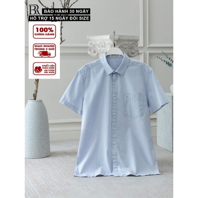 [Bigsize] Áo sơ mi BR tay ngắn C5, chất vải cotton mềm mịn thoáng mát, form regular- Bravery