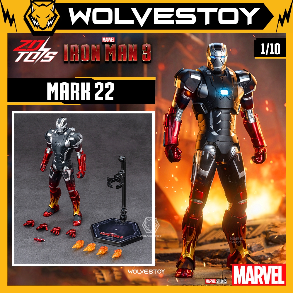 Mô Hình ZD Toys Marvel Iron Man Mark 22 (MK22) Hot Rod 1/10 Action Figure