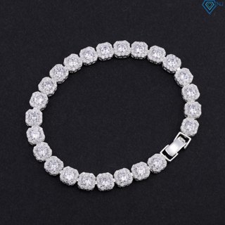 Lắc tay bạc nam tennis mặt vuông bản 6mm đính đá cao cấp LTA0209 - Trang Sức TNJ 