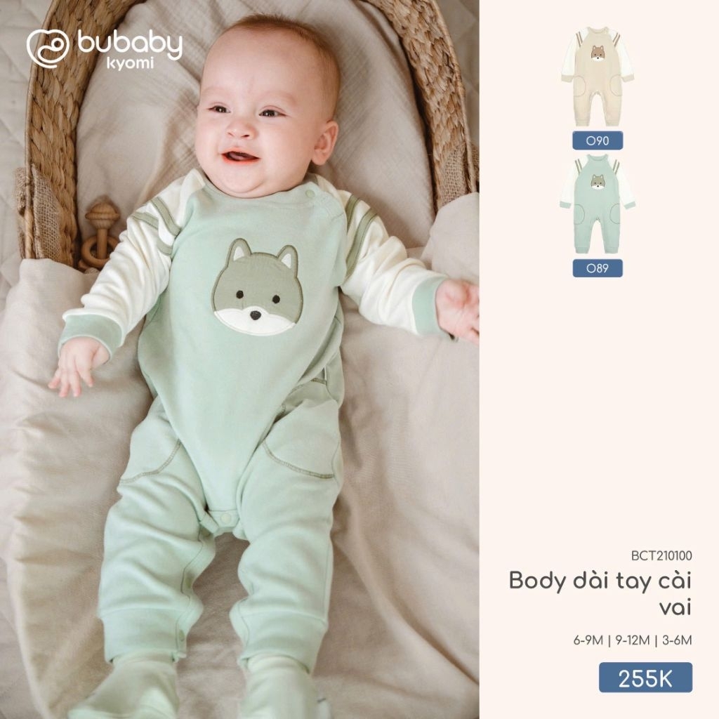 [BUBABY] Body dài tay cài vai BUBABY KYOMI