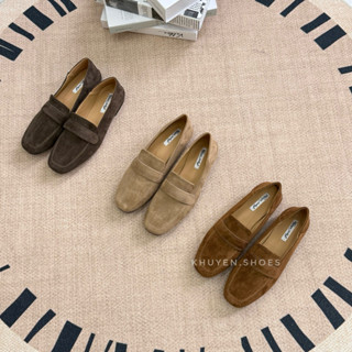   HÀNG SẴN form 1.5  Loafer mũi vuông da lộn happy feeling bst thu đông 2025 mã Y268-556 