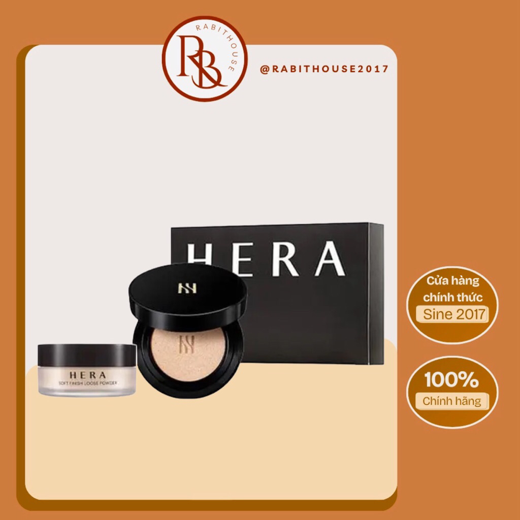 Set Black Cushion Minisize 5g + Phấn phủ HERA Soft Finish Loose Powder 6g