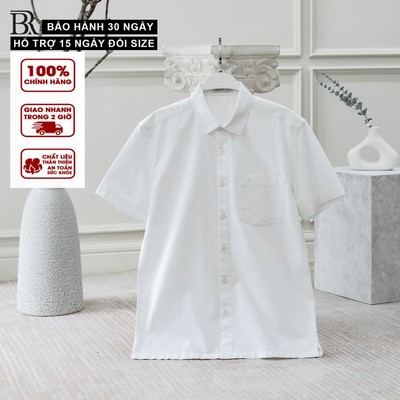 [BIGSIZE] Áo sơ mi nam ngắn tay BR vải ford, thoáng mát, thấm hút tốt, form regular fit, BAF01 - Bravery