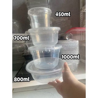  200 tô nhựa dùng 1 lần  4 lốc  cháo súp hủ tiếu 400 450 600 700 1000ml_Tô nhựa trong đẹp dẻo_Đã kèm nắp 