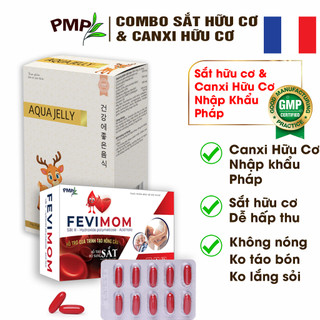  Combo Sắt Hữu Cơ Fevimom & Canxi Hữu Cơ AquaJelly PMP-Bổ Sung Sắt Canxi Cho Bà Bầu Mẹ Sau Sinh 