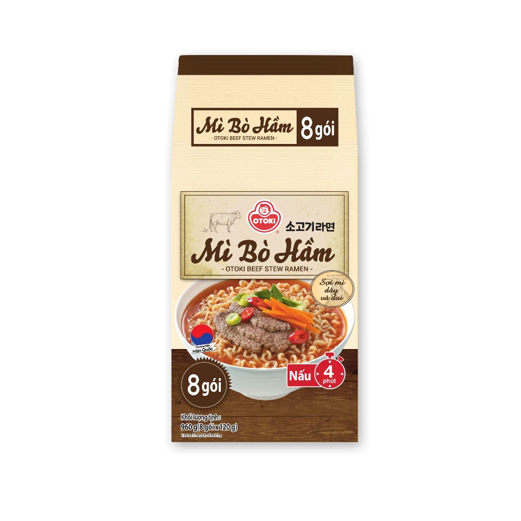 Mì bò hầm lốc 8 gói*120g  OTOKI (OTTOGI CŨ)