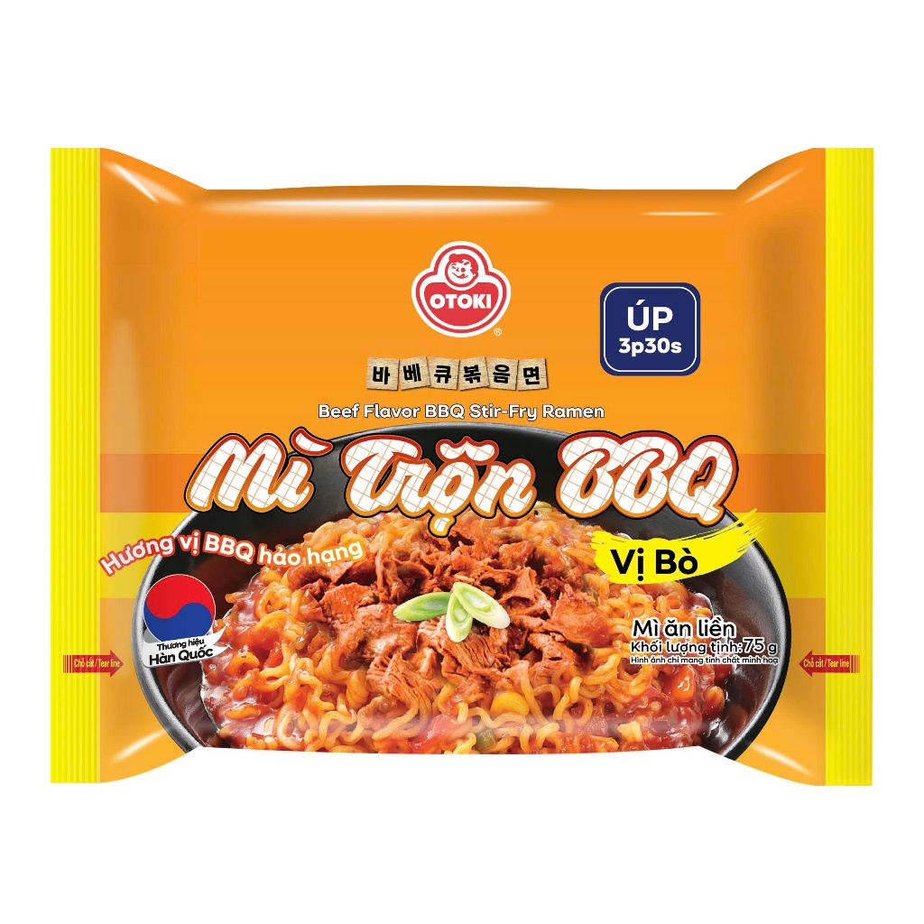 Mì Ăn Liền Trộn BBQ Vị Bò OTOKI (OTTOGI CŨ) 75g