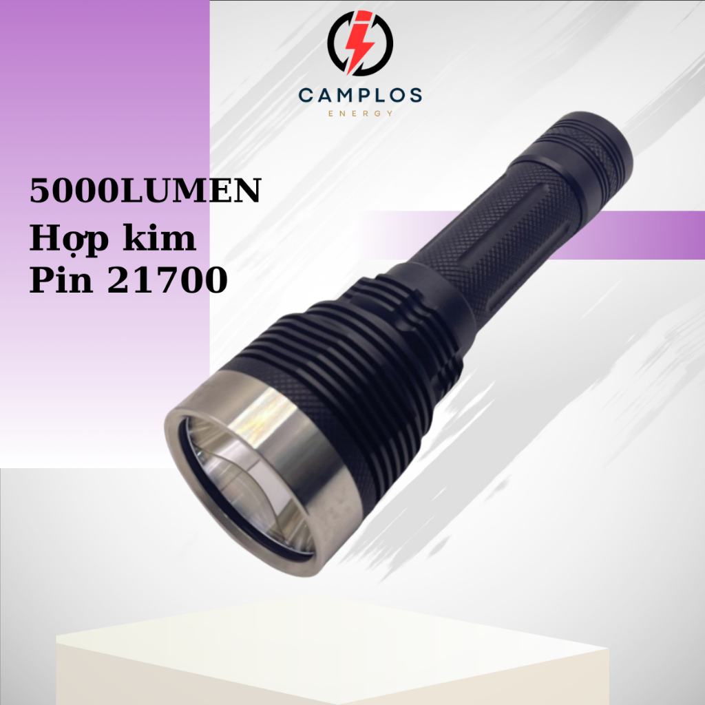 Đèn pin siêu sáng Mantaray m50 LHP531 50.3 đèn bin cầm tay công suất lớn vỏ hợp kim nhôm pin 21700 5