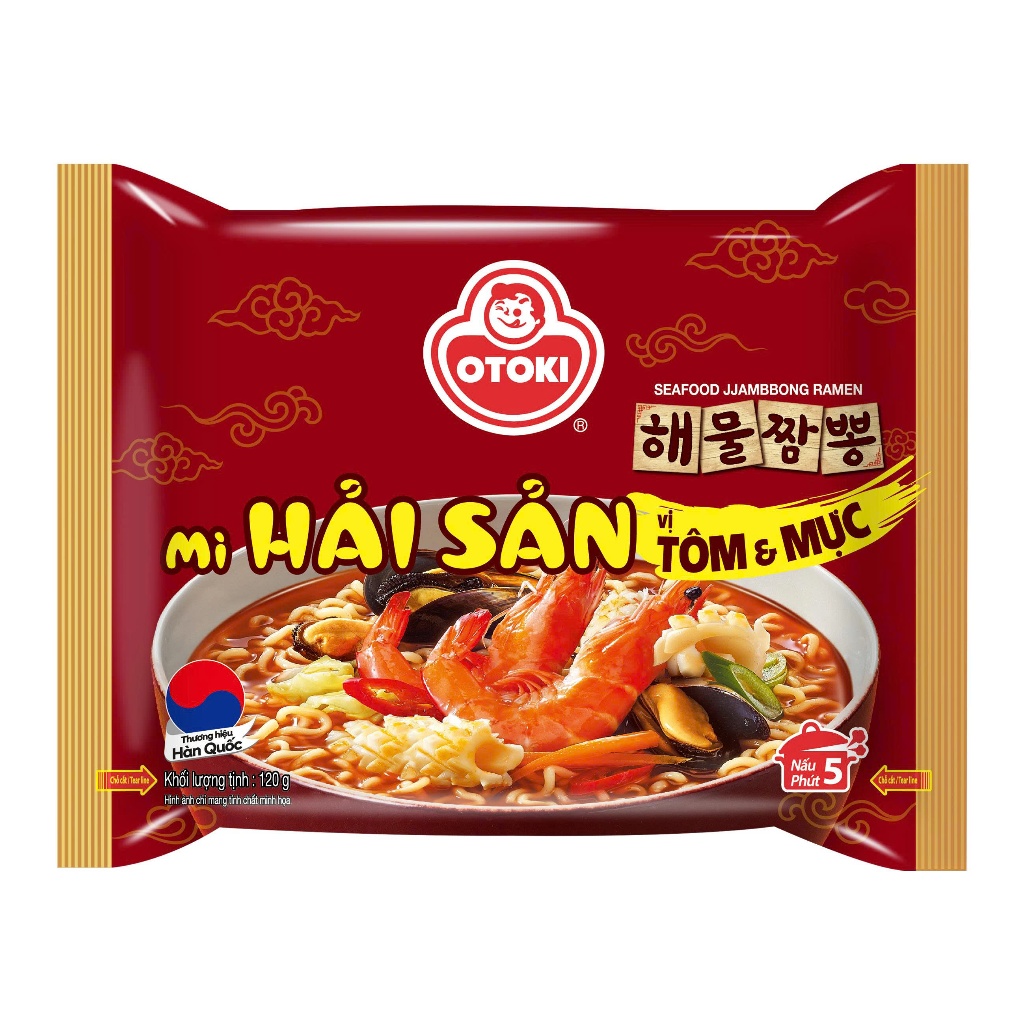 Mì Hải Sản Hàn Quốc Tôm & mực 120g  otoki (Ottogi cũ)