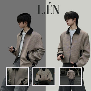  Áo Khoác Dạ Nam Tweed mix polyester Dáng Rộng Boxy Hoạ Tiết Kẻ Phong Cách Hàn Quốc Mới - BTJT1 