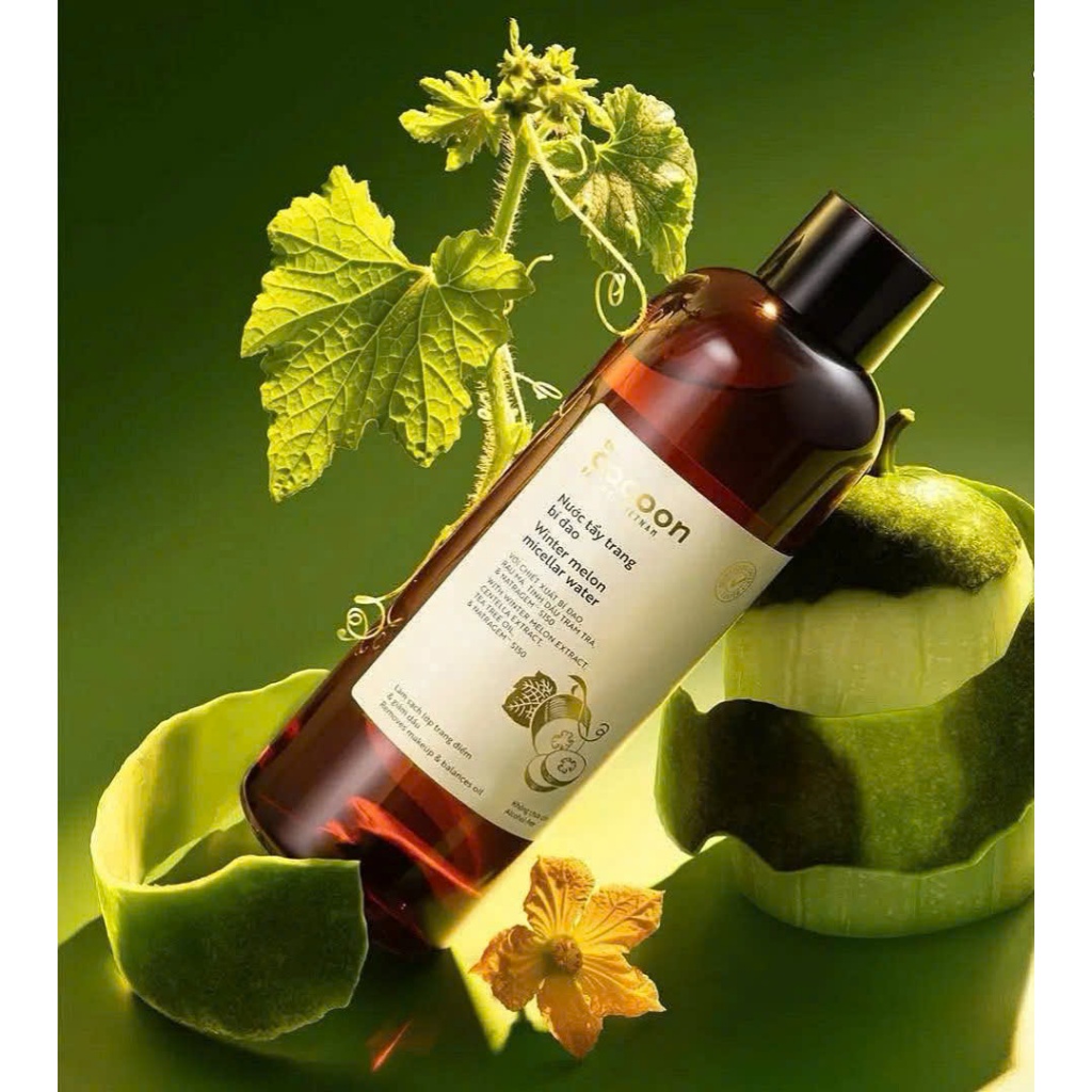 Nước tẩy trang bí đao The Cocoon Vietnam 500ml thuần chay cho da dầu mụn