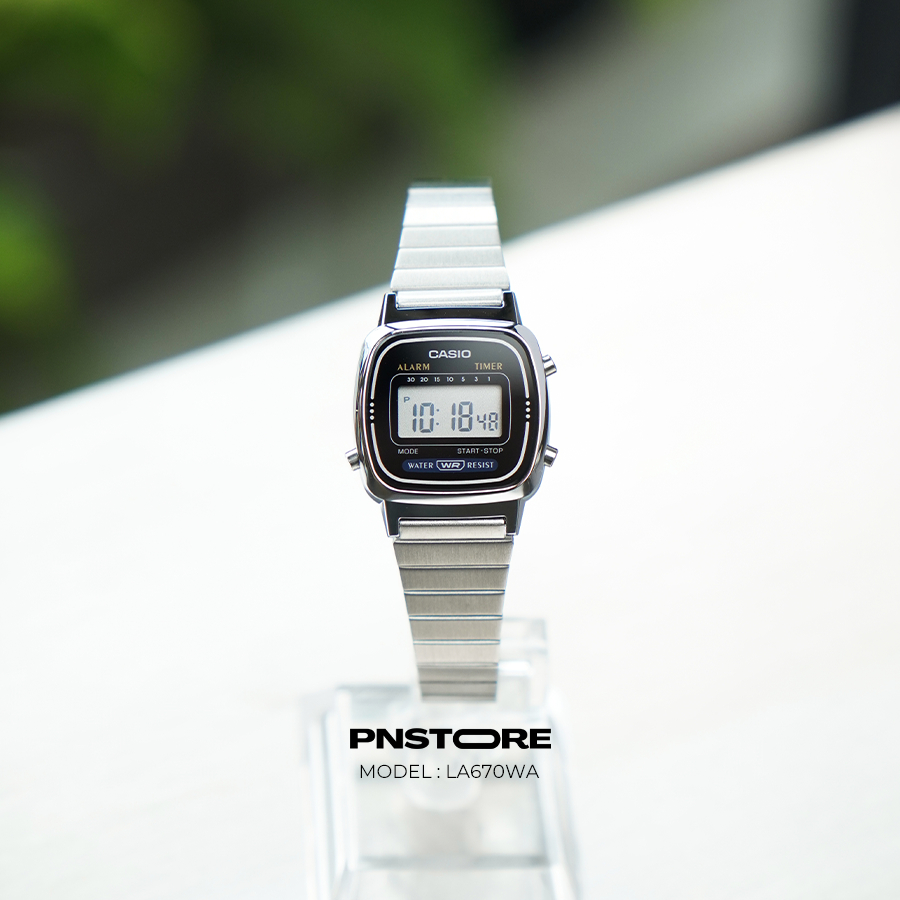 Đồng hồ nữ chính hãng Casio Vintage LA670WA PNSTORE điện tử, size nhỏ 24.6mm, chống nước 30m
