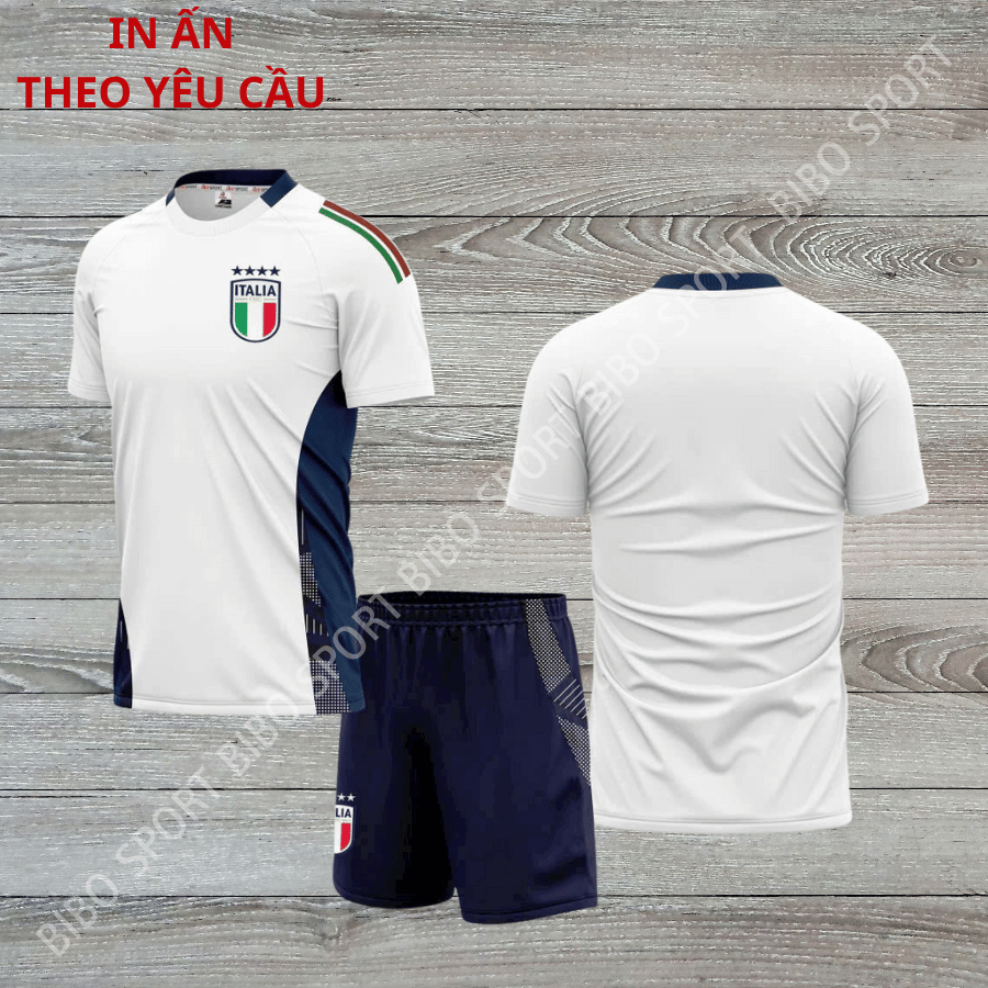 Quần Áo Bóng Đá Ý trắng 25/26 - Vải mè HP- In Tên Số Theo Yêu Cầu BIBO SPORT
