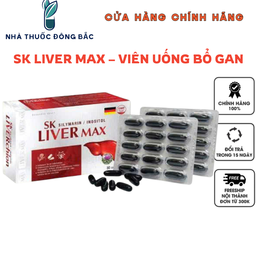 SK LIVER MAX – VIÊN UỐNG BỔ GAN. SẢN PHẨM SẢN XUẤT TẠI ĐỨC - 30 viên