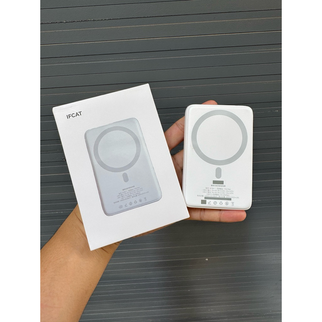 Sạc Dự Phòng Kiêm Sạc Không Dây Mag.Sa.fe 10000mah IFCAT - Vỏ Nhôm Nguyên Khối - Sạc Nhanh