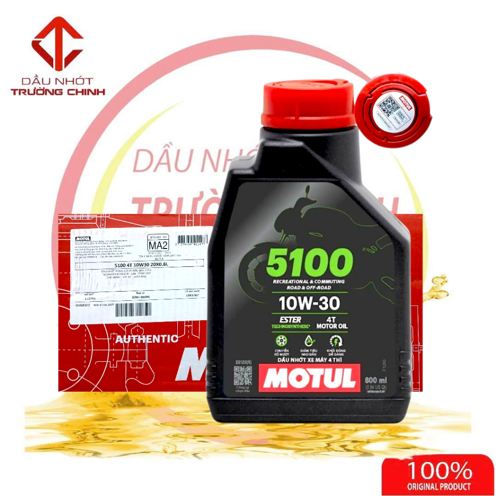 Thùng Nhớt Motul 5100 10W30  tổng hợp dành cho xe số, tay côn mới