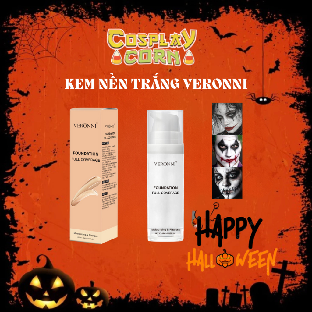 [CHÍNH HÃNG] Kem nền trắng hóa trang VERONNI hóa trang halloween kem nền trắng siễu dễ sử dụng- CORN
