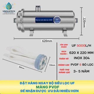 Máy Lọc Nước Bộ Lọc UF Vinquatech Gia Đình - Loại Bỏ 99% Cặn Bẩn, màng lọc PVDF bảo hành 3-5 Năm.