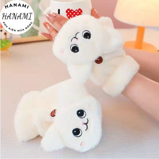  Găng tay len nữ bao tay hở ngón mùa đông giữ nhiệt độ ấm cao cấp thời trang dễ thương 