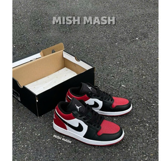  Giày Nike Air Jordan 1 Low “Bred Toe” Đỏ Đen Trắng 