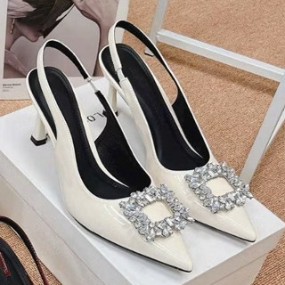 Giày Cao Gót Nữ 7 Phân Chất Liệu Da Mềm 2 Lớp Xịn Xò Gắn Đá Rôbii Sang Xinh Chân mỏng lùi size