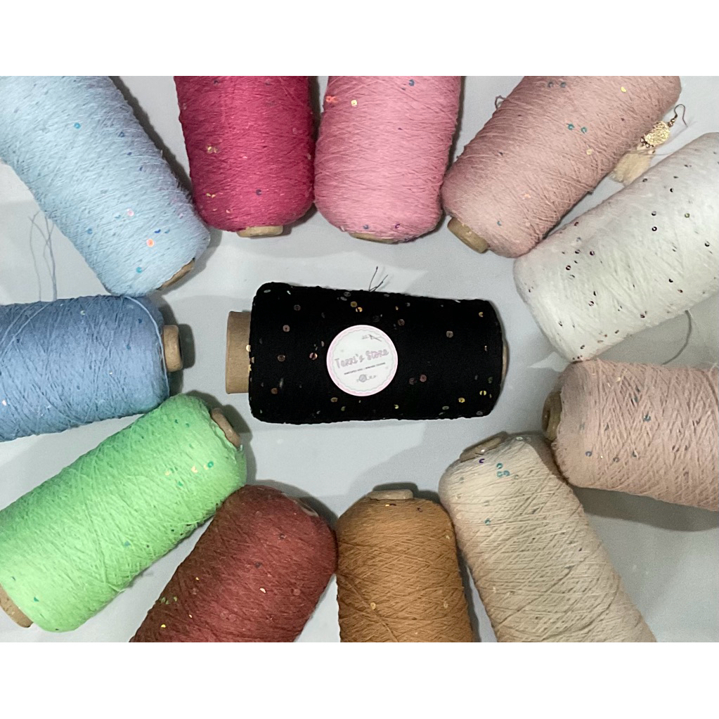Yarn - Sợi Linen Silk Kim Sa | Linen Lụa Bling Bling - Sợi Xe/Se nhẹ | Cỡ sợi ~ 0.8mm | Terri Store