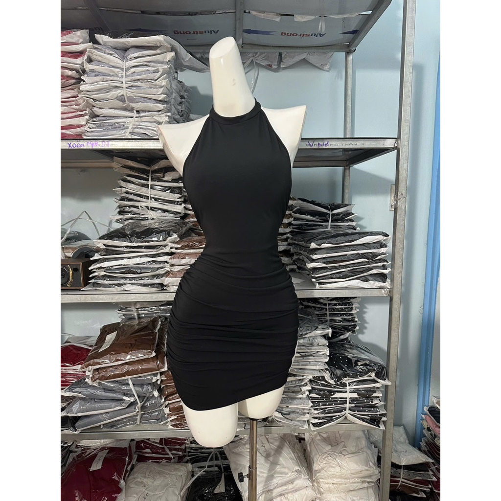 [Hình shop/có sẵn]Đầm body yếm khoét lưng sâu gợi cảm[Có Mút] | BigBuy360 - bigbuy360.vn