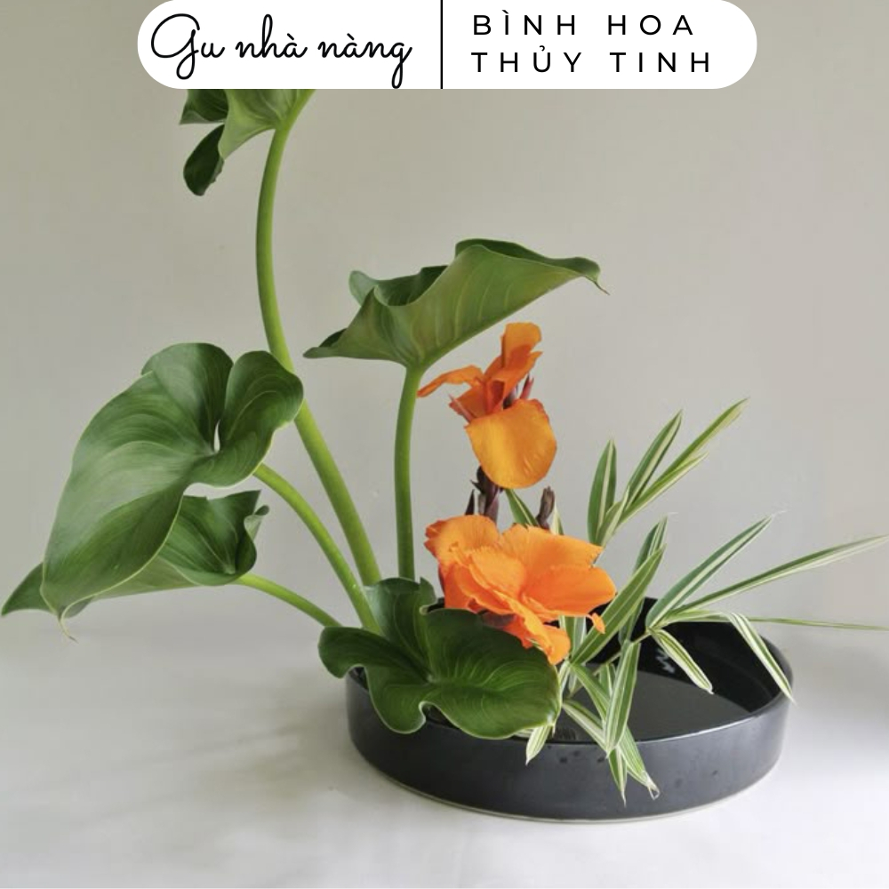 Đĩa nhựa cắm hoa Ikebana trang trí nhà cửa BT073 Gu Nhà Nàng, đĩa cắm hoa phong cách Nhật Bản