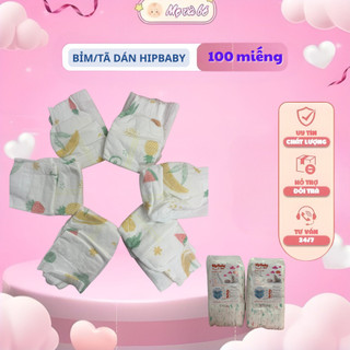  Bỉm dán HipBaby loại 1 Combo 100 Miếng 2 Bịch Phiên bản nâng cấp mỏng nhẹ mềm mại thấm hút tốt 