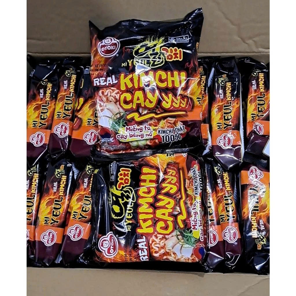 Thùng mì Kim chi Cayyyy Otoki 100g, mì yeul kim chi cay ottogi kiểu Hàn Quốc