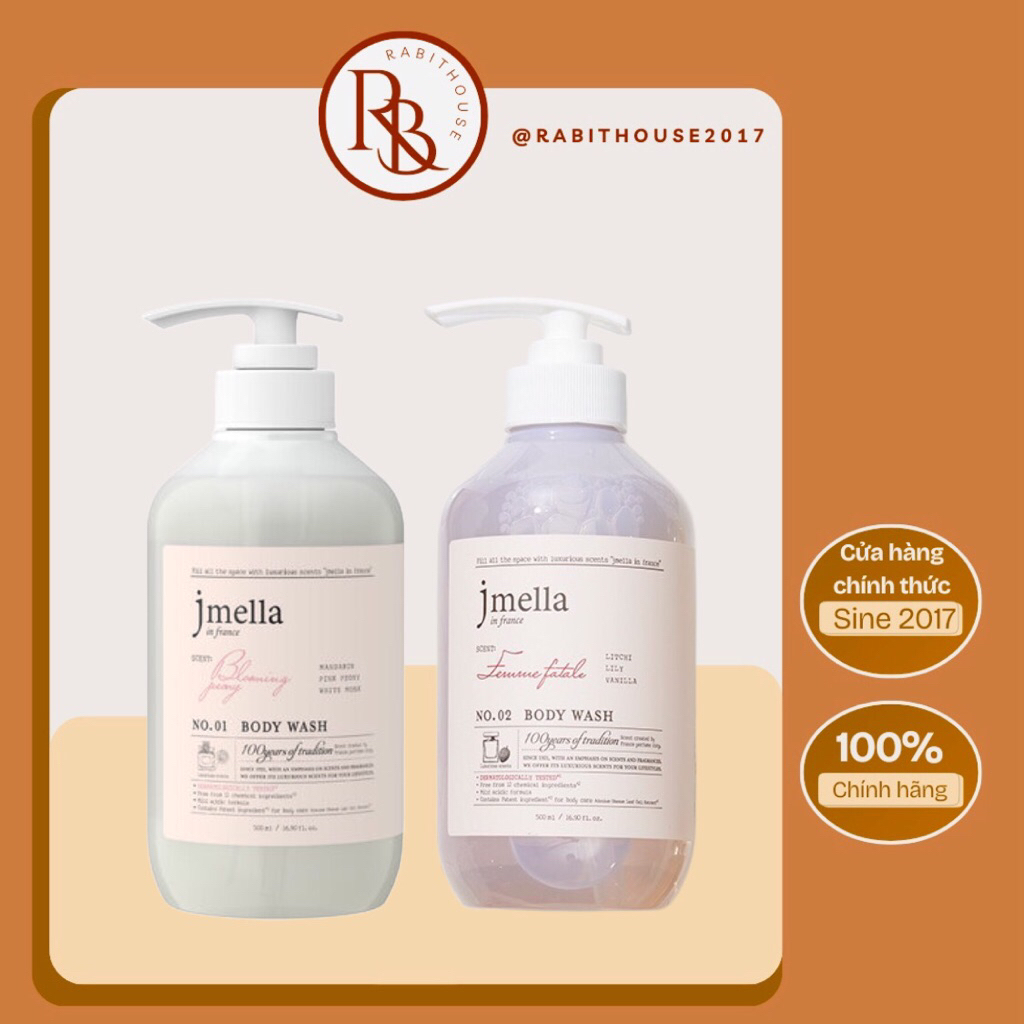 [ No1, No2 ] Sữa Tắm Jmella Dưỡng Ẩm Hương Nước Hoa 500ml