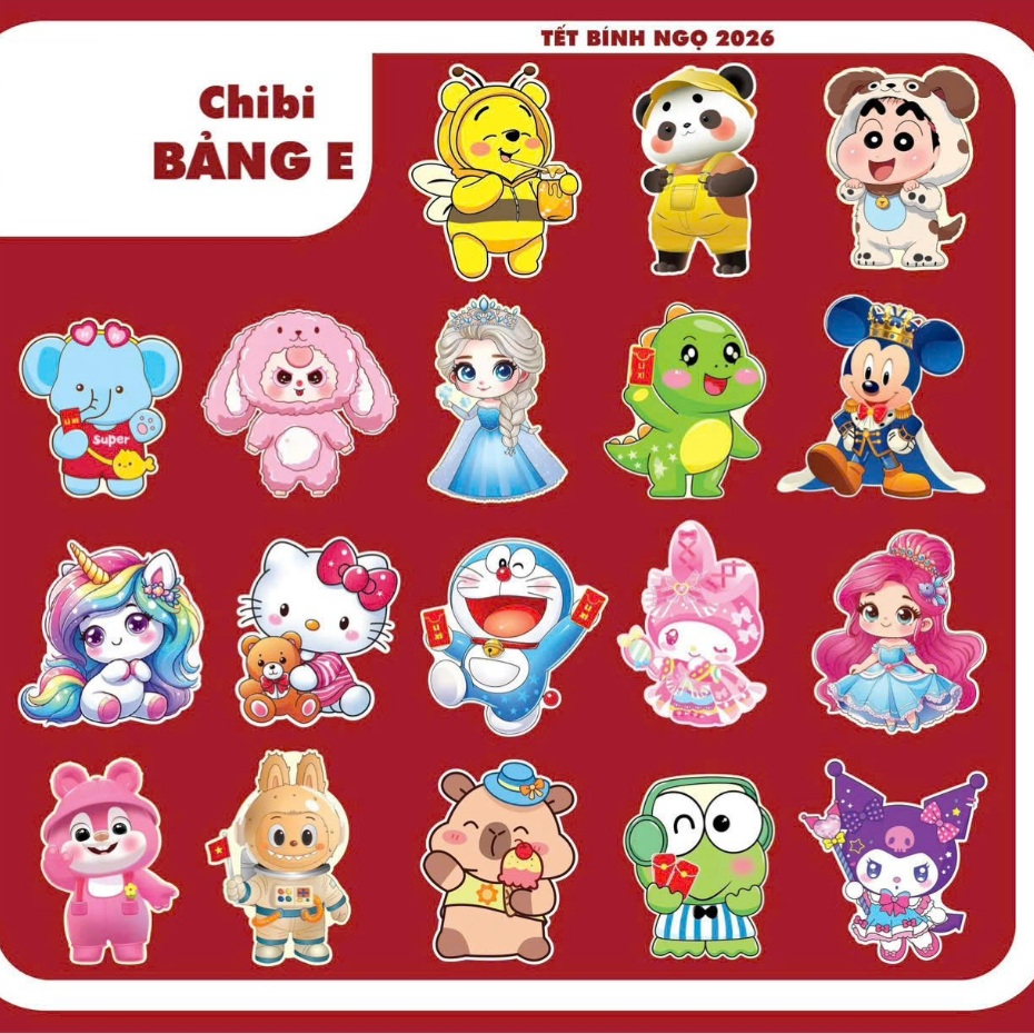 100 BAO LÌ XÌ HOẠT HÌNH CHIBI 2026 MẪU MỚI