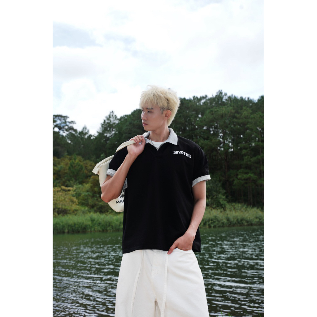 Áo thun Polo Ember code 100% cotton form boxy 300gsm DEVOTUS Local Brand - Polo Ember Code | BigBuy360 - bigbuy360.vn