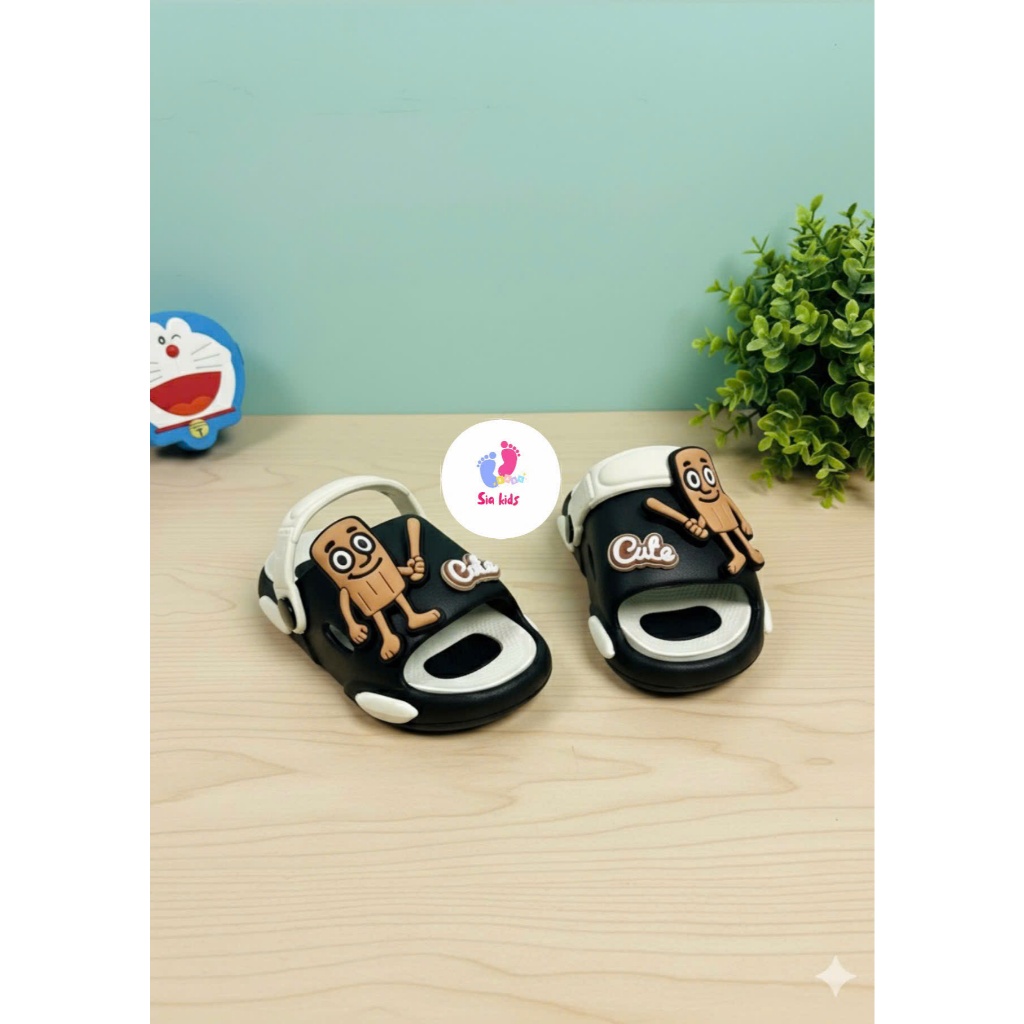 Dép lê cho bé có quai sticker gắn Tung Tung Tung Sahur siêu xinh cho bé trai và bé gái